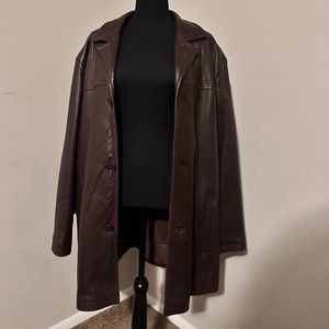 Men’s XL Brown Leather Coat